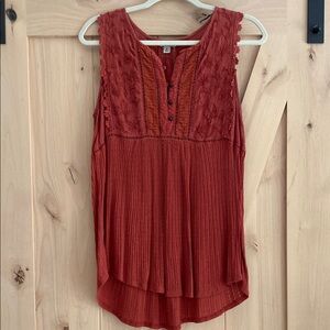 LUCKY BRAND Lace Tunic Top (M-Runs big)